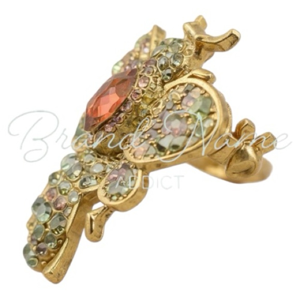 PRICE IS FIRM - Rose Gold and Multicolor Crystal Rhinestone Bee Brooch - Picture 4 of 5